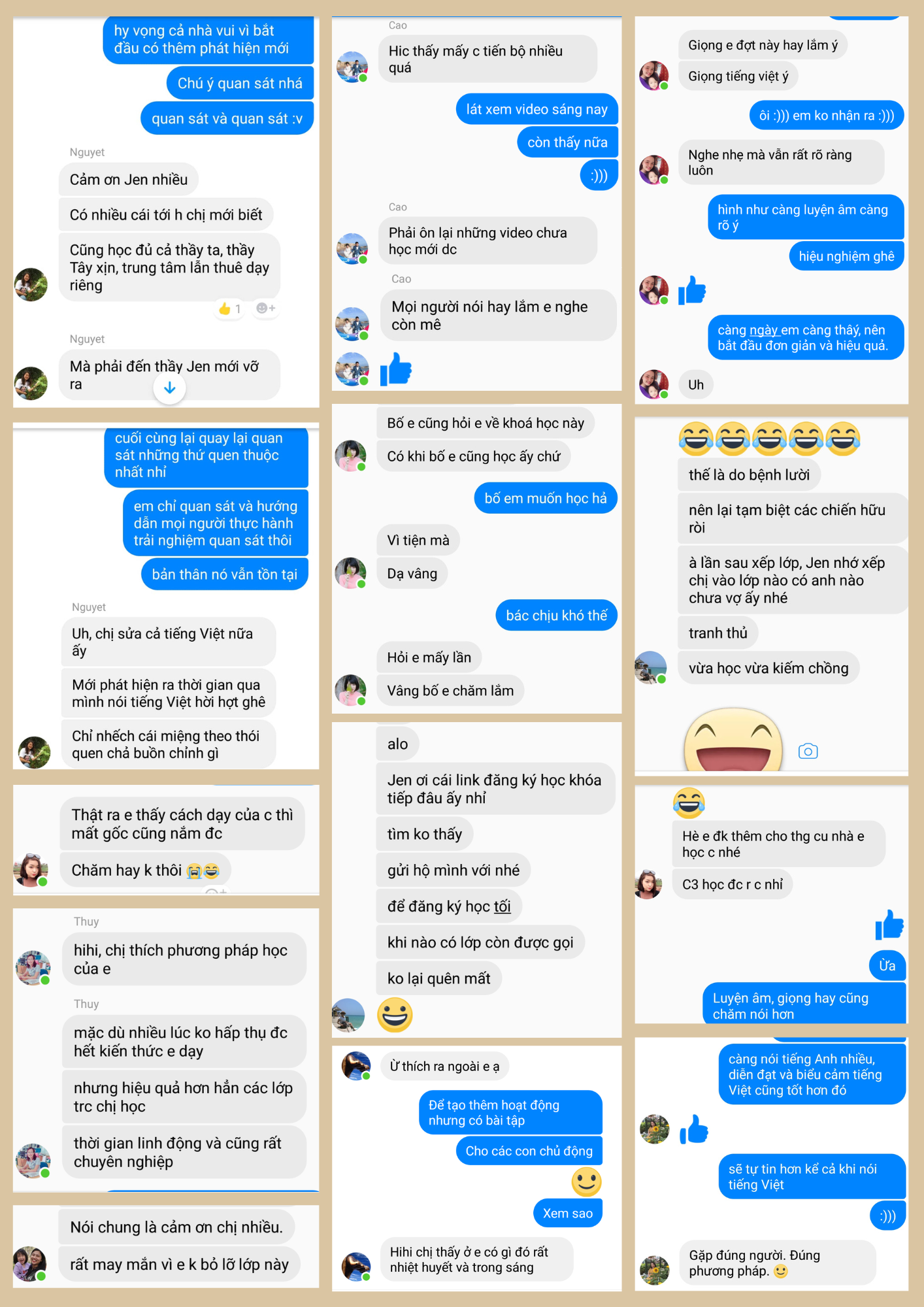 Học viên cũ nói gì